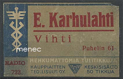 Kauppiasetiketti, E. Karhulahti, Vihti 
