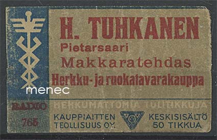 Kauppiasetiketti, H. Tuhkanen, Pietarsaari 