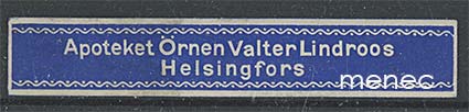 Helsinki, Kotka-Apteekki, etiketti 