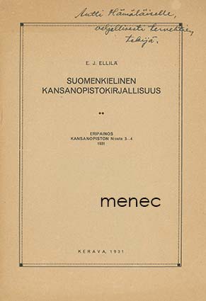 Ellilä, E. J. - Suomenkielinen kansanopistokirjallisuus 