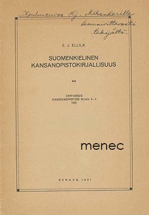 Ellilä, E. J. - Suomenkielinen kansanopistokirjallisuus 