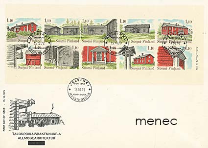 Suomalaisia talonpoikaisrakennuksia 1979, FDC, kuorivariantti 