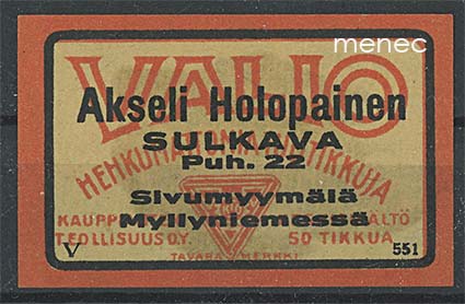 Kauppiasetiketti, Akseli Holopainen, Sulkava 