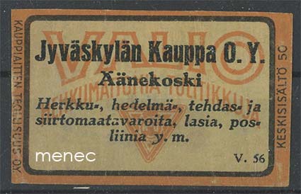 Kauppiasetiketti, Jyväskylän Kauppa, Äänekoski 
