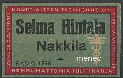 Kauppiasetiketti, Selma Rintala, Nakkila 