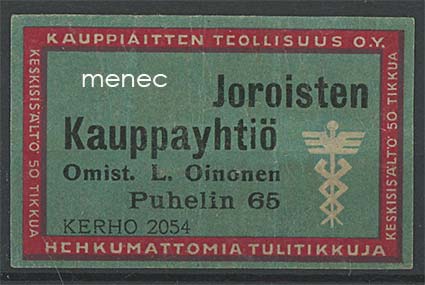 Kauppiasetiketti, Joroisten Kauppayhtiö 