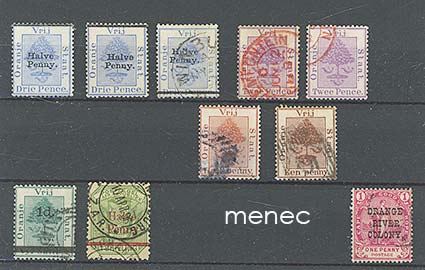 Iso-Britannia, Oranjen vapaavaltio, 10 kpl 1868-1902
