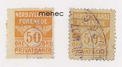 Tanska, Nordjyllands Förenede Privatbaner, 50ö, 2 kpl 