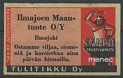 Seppä-etiketti, vanha malli, Ilmajoen Maantuote 