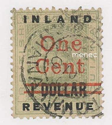 Iso-Britannia, Guyana, Inland Revenue -veromerkki 1890, 1c/1d 