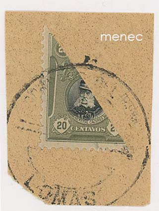 Peru, kenraali Caceres 1918, 20c puolitettuna 