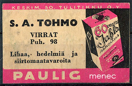 Kauppiasetiketti, Paulig, S. A. Tohmo, Virrat 