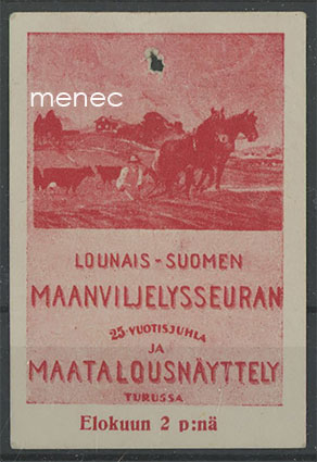 Rintamerkki, Lounais-Suomen Maanviljelysseuran 25-vuotisjuhla ja maatalousnäyttely Turussa 