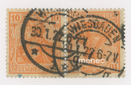 Saksa, Germania 1920, 10 Pf, päikköpari 