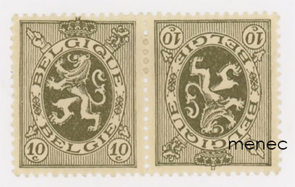 Belgia, vaakunakäyttömerkki 1929, 10c, päikköpari 