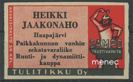 Seppä-etiketti, vanha malli, Heikki Jaakonaho, Haapajärvi 