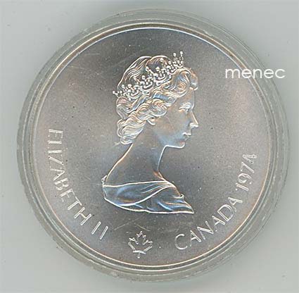 Kanada, olympialaiset 1976, 5 dollaria, hopea, kanootti 