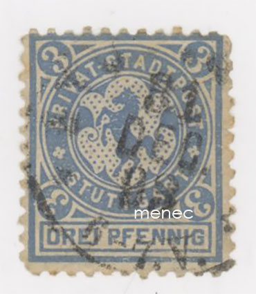 Saksa, Stuttgart, Privat-Stadtpost 3 Pf 