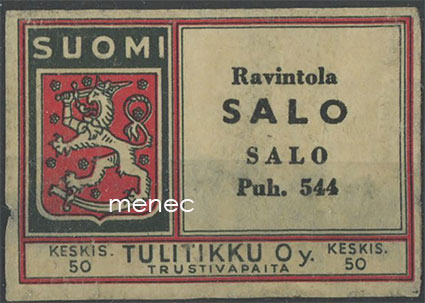 Tulitikkuetiketti, Ravintola Salo, Salo 
