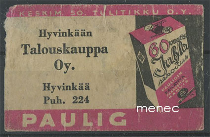 Kauppiasetiketti, Paulig, Hyvinkään Talouskauppa 