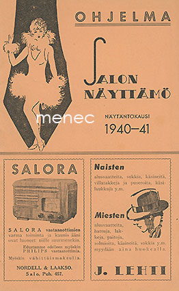 Salon näyttämö, Ohjelma, näytäntökausi 1940-41 