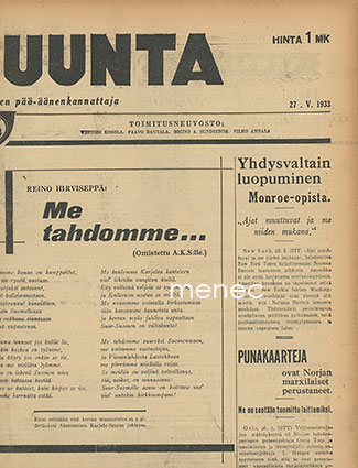 Ajan Suunta 1933/27.5. 