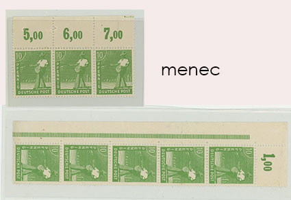 Saksa, liittoutuneitten miehitysvyöhyke 1948, 10 Pf reunoin, 8 kpl 