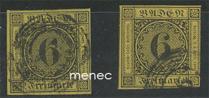 Saksa, Baden 1853, 6 Kr, 2 kpl 