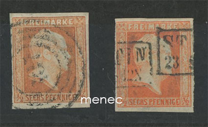 Saksa, Preussi, Friedrich Wilhelm IV 1851, 1/2 Sgr, 2 kpl 