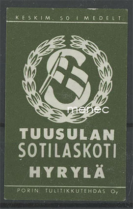 Tulitikkuetiketti, Tuusulan sotilaskoti, Hyrylä 