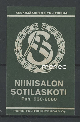 Tulitikkuetiketti, Niinisalon sotilaskoti, Kankaanpää 