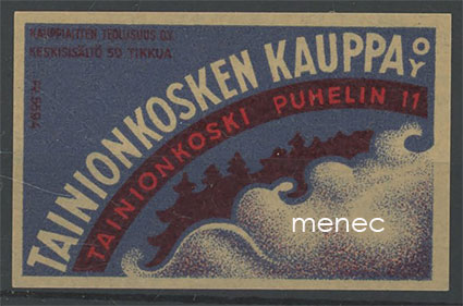 Tulitikkuetiketti, Tainionkosken kauppa, Imatra 