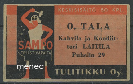 Seppä-etiketti, O. Tala, Laitila 