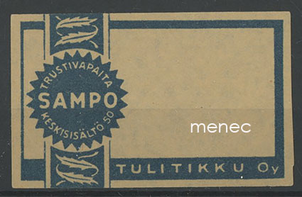 Tulitikkuetiketti, Sampo, blanko 