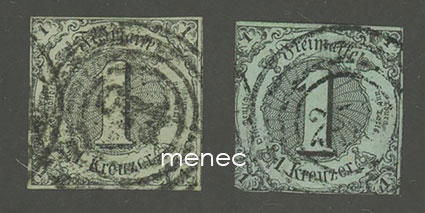 Saksa, Thurn und Taxis, käyttösarjaa 1851 ja 1852, 1 Kr 