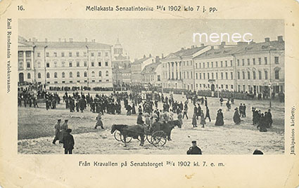 Helsinki, Mellakasta Senaatintorilla 18/4 1902 k:lo 7 j. pp. 