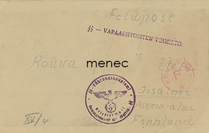 SS-Feldpost, suomalaiselta SS-mieheltä, SS-Vapaaehtoisten toimisto 