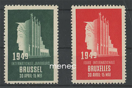 Bryssel, kv. messut 1949, 2 vinjettiä 
