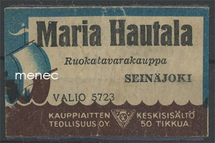 Kauppiasetiketti, Maria Hautala, Seinäjoki 