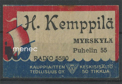 Kauppiasetiketti, H. Kemppilä, Myrskylä 