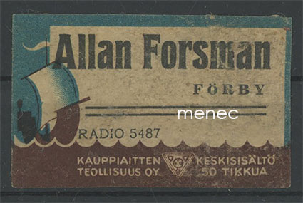 Kauppiasetiketti, Allan Forsman, Förby, Särkisalo 