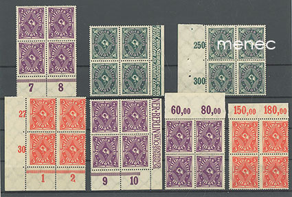 Saksa, postitorvi-käyttösarja 1922, 7 erikoisryhmää 