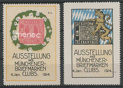 Saksa, Münchenin postimerkkikerhon näyttely 1914, vinjetti 2 kpl 