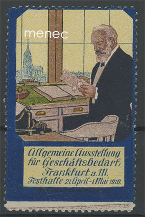 Saksa, Frankfurt, liike- ja kulutusnäyttely 1910, vinjetti 