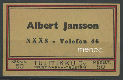 Kauppiasetiketti, Albert Janson, Kytäjä, Hyvinkää 