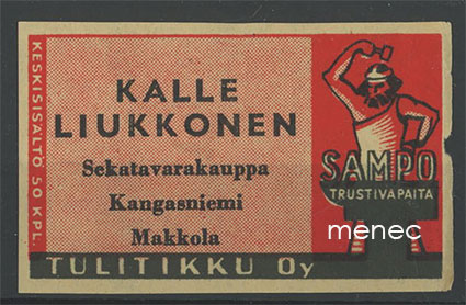Seppä-etiketti, Kalle Liukkonen, Kangasniemi, Makkola 