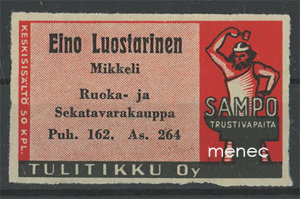 Seppä-etiketti, Eino Luostarinen, Mikkeli 