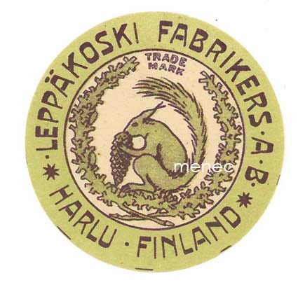 Leppäkoski Fabrikers Aktiebolag. Sortavala, Harlu, kirjeensulkija 