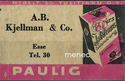 Kauppiasetiketti, Paulig, A. B. Kjellman & Co, Ähtävä 
