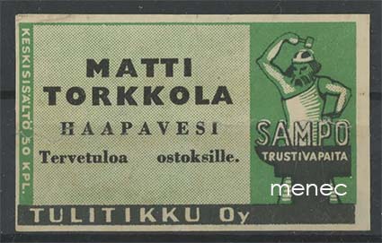 Seppä-etiketti, vihreä, Matti Torkkola, Haapavesi 